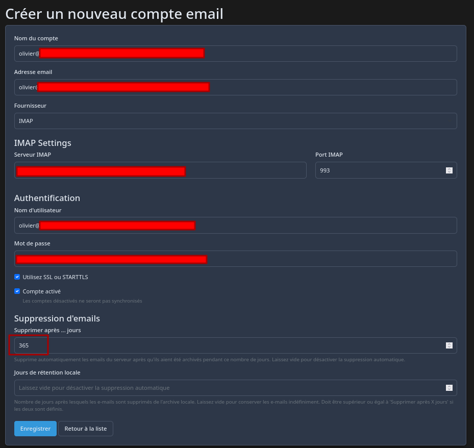 Ajout d'un compte de messagerie