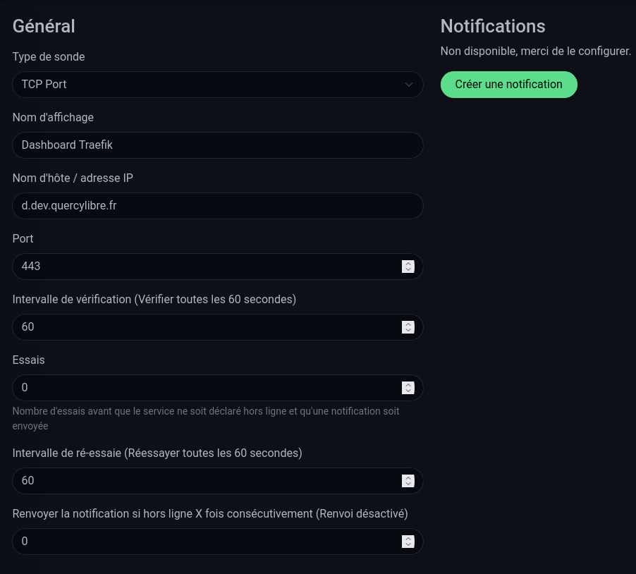 sonde Traefik