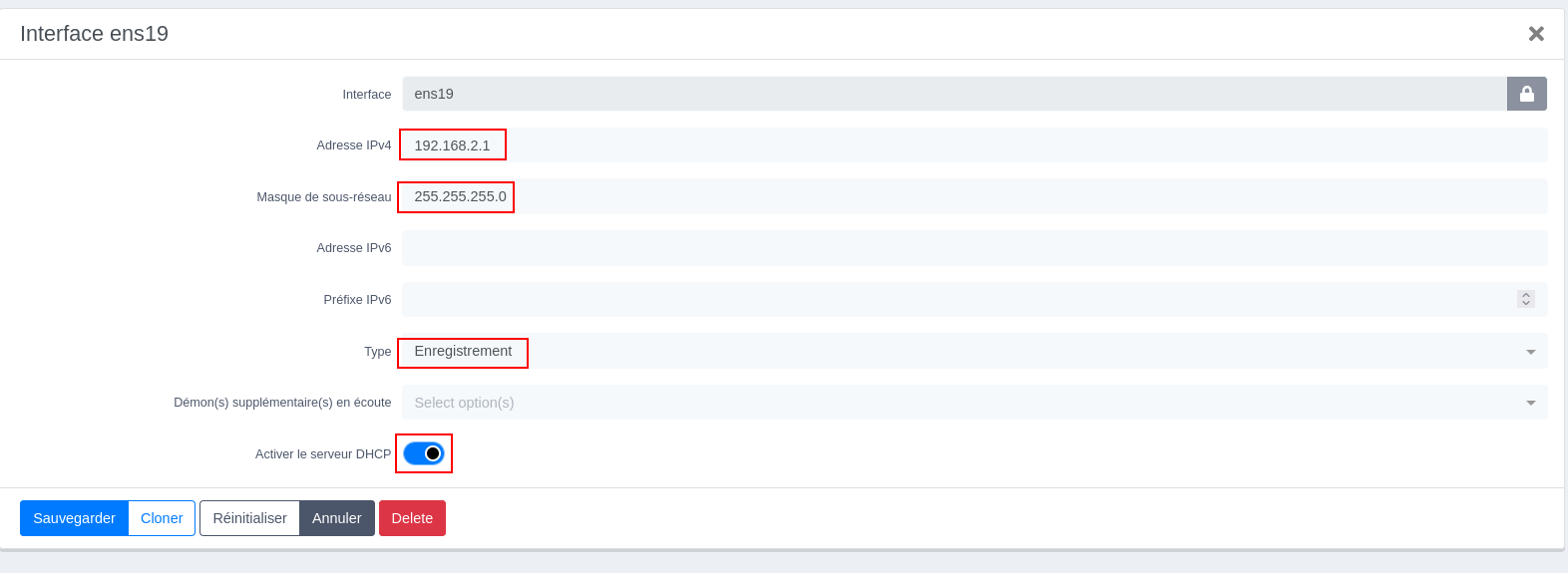 Net config
