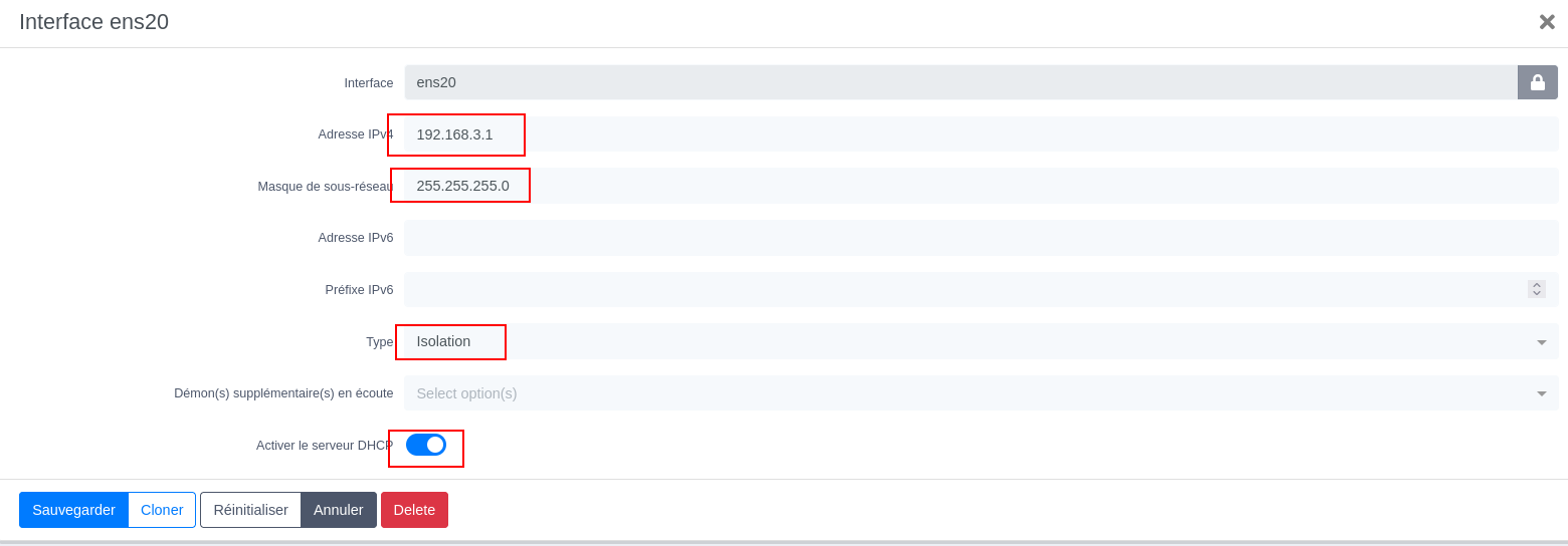 Net config