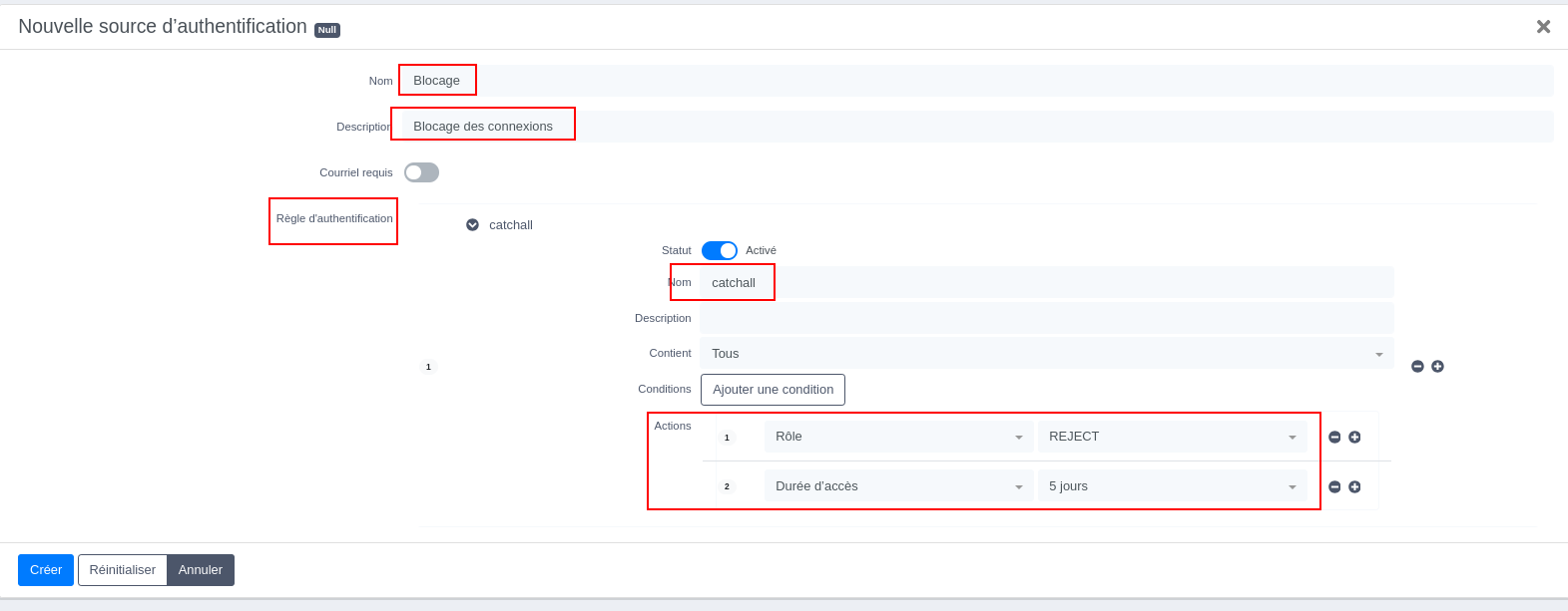 Configuration default profile