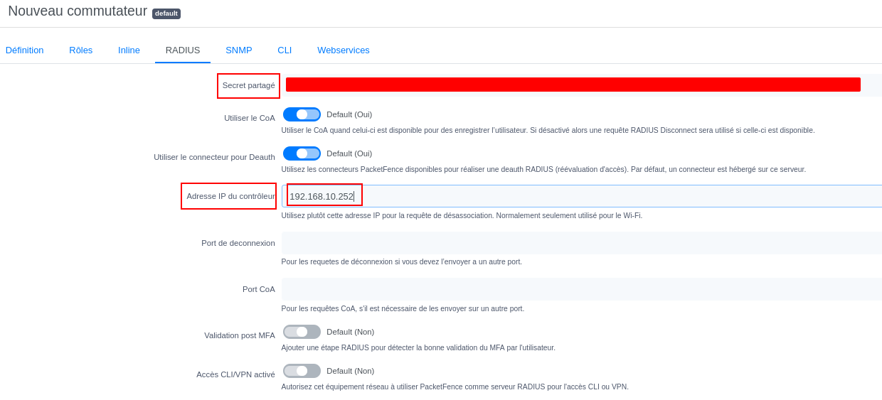 Configuration PacketFence AP Unifi
