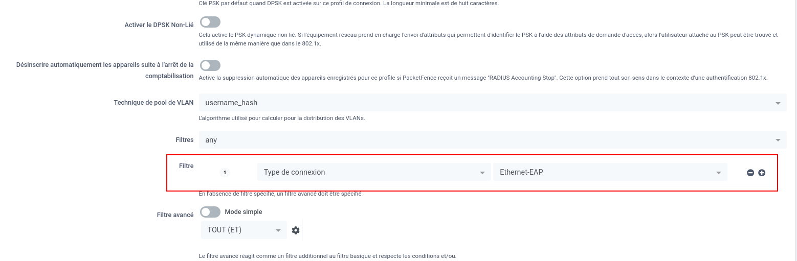 Profil de connxion