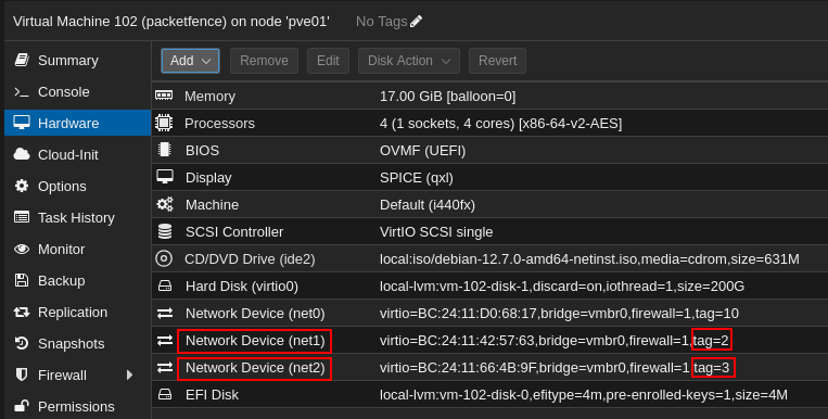 VM net cards