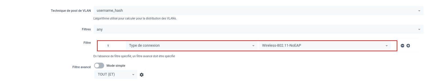 Configuration WiFi Guest Profil de connexion PacketFence