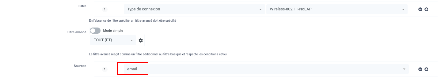 Configuration WiFi Guest Profil de connexion PacketFence